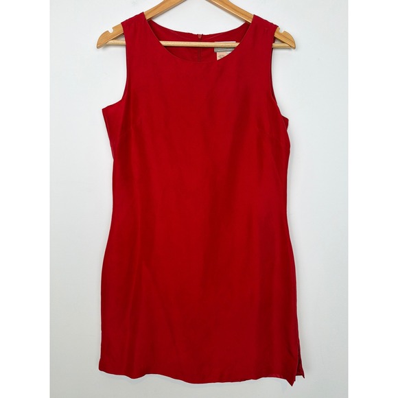 Coldwater Creek Dresses & Skirts - Vintage Y2K 90s Red Silk Shift Dress 8 Petite Mini Holiday Cocktail Career